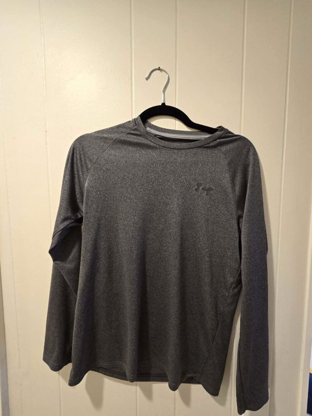 Under Armour Mens UA Tech Long Sleeve Shirt Gray Small S1